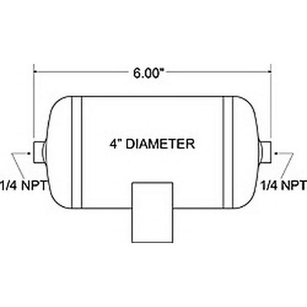 【USA在庫あり】 fir9166 Firestone Air Tank 0.25 Gallon 4in. x 6in. (2) 1/4in. NPT Ports 150 PSI Max - Black (WR17609166) JP店の画像