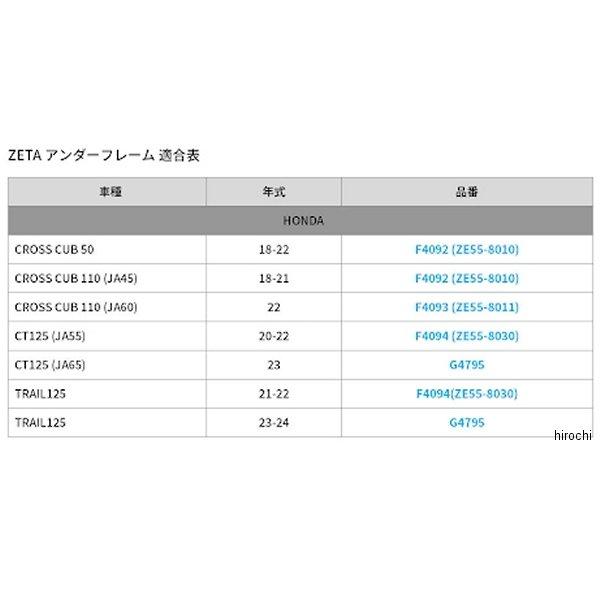 【メーカー在庫あり】 G4795 ジータ ZETA エンジンプロテクション アンダーフレームキット 23年以降 CT125 黒 JP店 | ZETA | 03