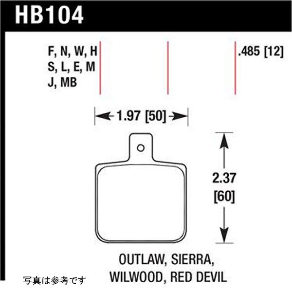 【USA在庫あり】 hawkHB104N.485 Hawk Sierra/Outlaw/Wilwood HP+ Street ブレーキパッド JP店_1