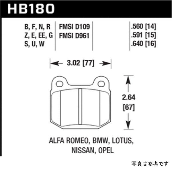 【USA在庫あり】 hawkHB180U.560 Hawk 03年-06年 Evo / 04年-09年 STi / 03年-07年 350z Track DTC-70 リヤ Pads JP店