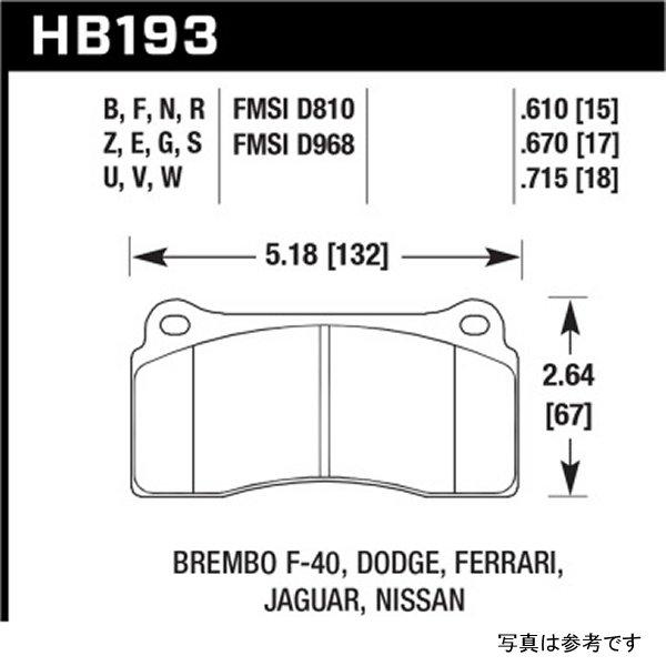 【USA在庫あり】 hawkHB193G.610 Hawk ローターa FC4 DTC-60 Race ブレーキパッド JP店の画像