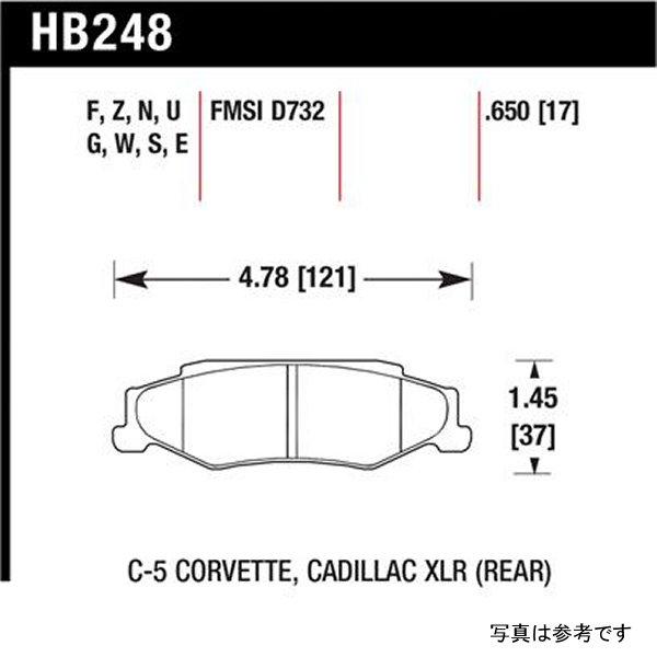 【USA在庫あり】 hawkHB248F.650 Hawk 97年-06年 Corvette (incl C5 Z06) HPS Street リヤ ブレーキパッド JP店の画像