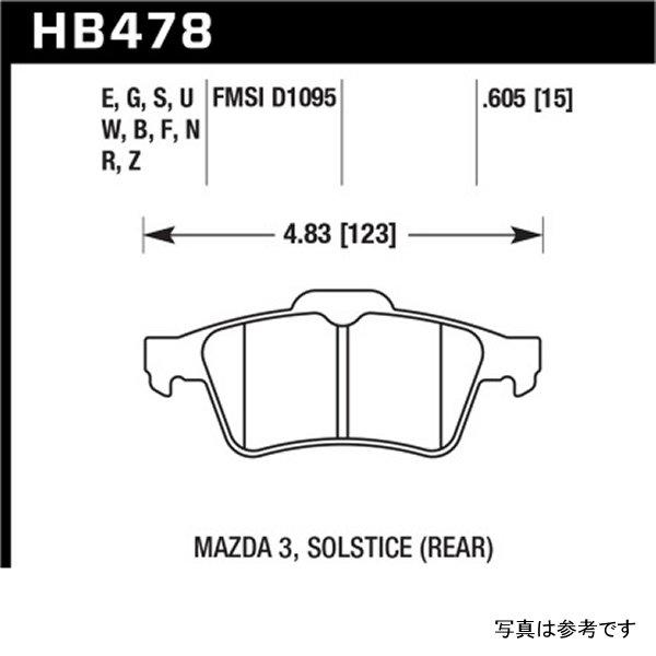 【USA在庫あり】 hawkHB478W.605 Hawk 13年-14年 フォード Focus ST / マツダ/ Volvo DTC-30 Race リヤ ブレーキパッド JP店の画像