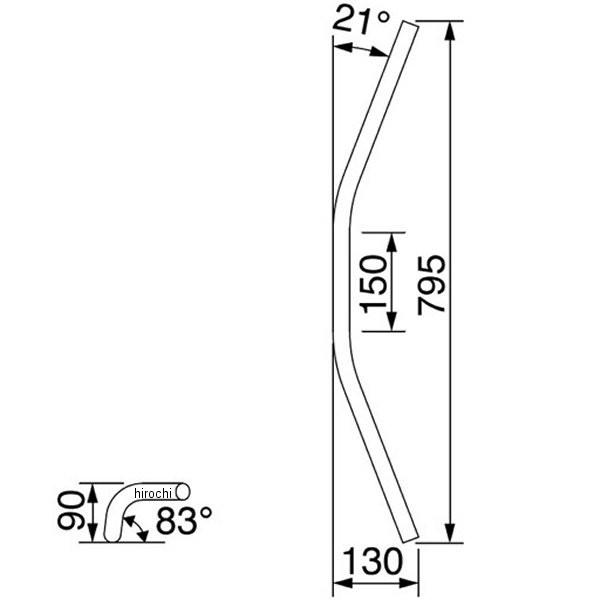 【メーカー在庫あり】 HB0146C ハリケーン ドラッグコンチ2型 P1インチ ハンドル メッキ JP店｜hirochi｜02