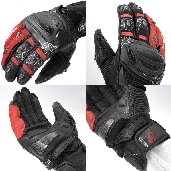 KO-GK-236-BR GK-236 コミネ KOMINE 春夏モデル チタニウムスポーツグローブ 黒/赤 JP店の画像