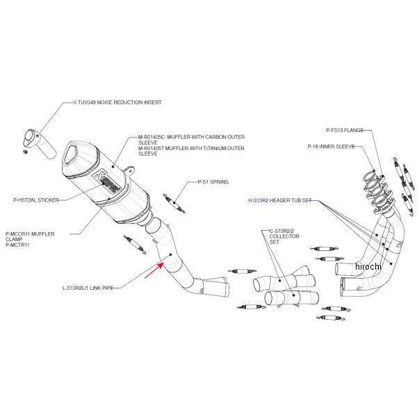 L-S13R2L/1 アクラポビッチ AKRAPOVIC リンクパイプ レーシングライン 08年以降 ハヤブサ GSX1300R ステンレス JP店