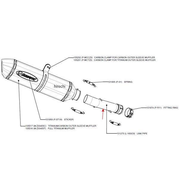 AKRAPOVIC - L-Y6SO3 アクラポビッチ 尾っぽ導管 03年-05年 YZF-R6R JP店 エキパイ-マフラー-車、バイク、自転車