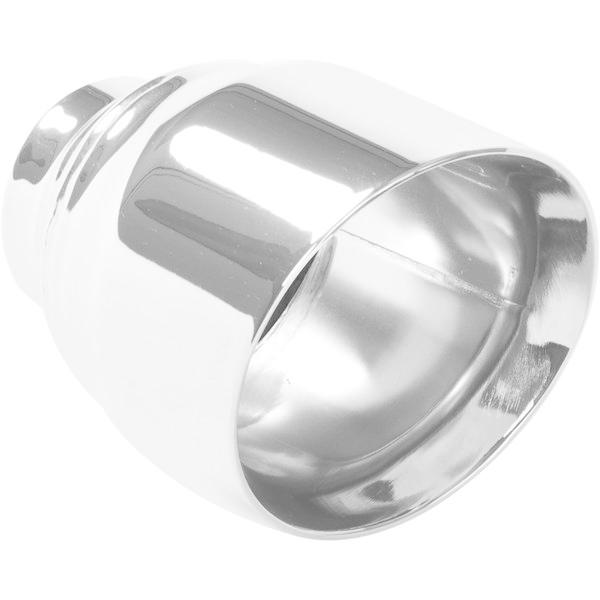 【USA在庫あり】 mag35224 MagnaFlow Tip Stainless Double Wall Round Single Outlet Polished 4.5in DIA 2.5in Inlet 5.75in Length JP店
