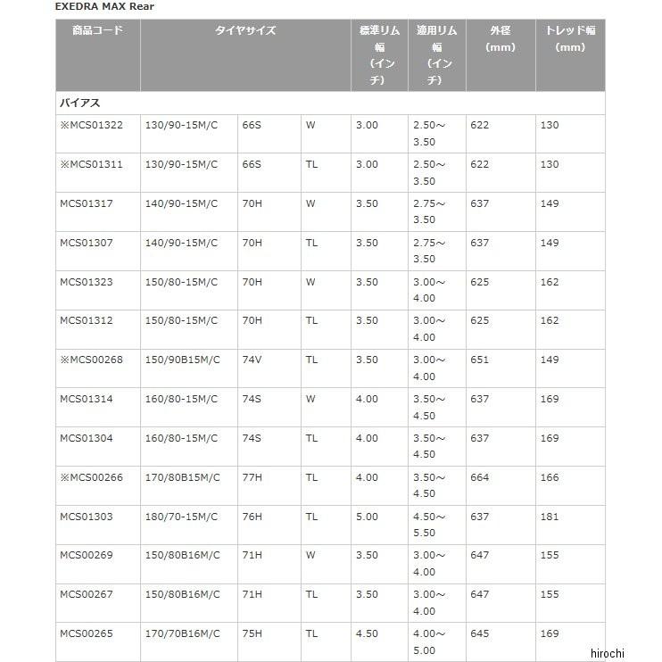 MCS00269 ブリヂストン BRIDGESTONE エクセドラ MAX 150/80B16 71H W リア JP店の画像