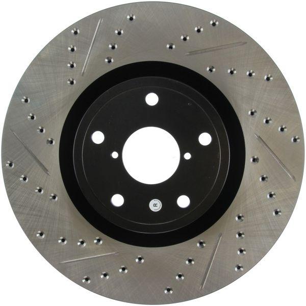 【USA在庫あり】 sto127.47022R StopTech 05年-10年 スバル Impreza WRX/STi スリット＆ドリルド 右 フロント ローター JP店_1