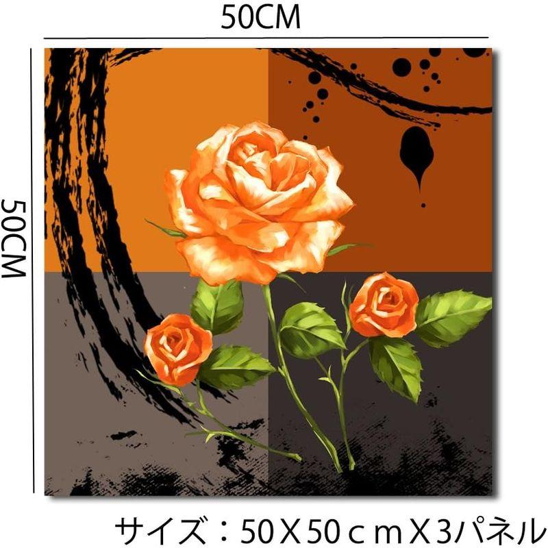 レモンツリーART 薔薇 バラ現代アートパネル モダンアートパネル 花 絵画 壁 壁掛けキャンバス絵 アートフレーム 抽象画1枚で1セット｜hiroes｜06