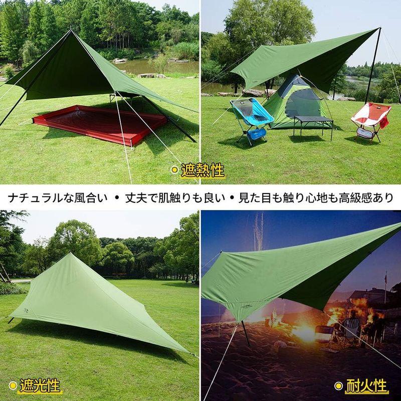 Soomloomペンタタープ 3.8x3.9m 焚き火可 ポリコットンTC ファイアプレイス 遮熱性/耐火性/耐水性優れ サンシェード アウ 8x3 9m 焚き火可 ポリコットンTC ファイアプレイス 遮熱性/耐火性/耐水性優れ サンシェード アウ サイズ