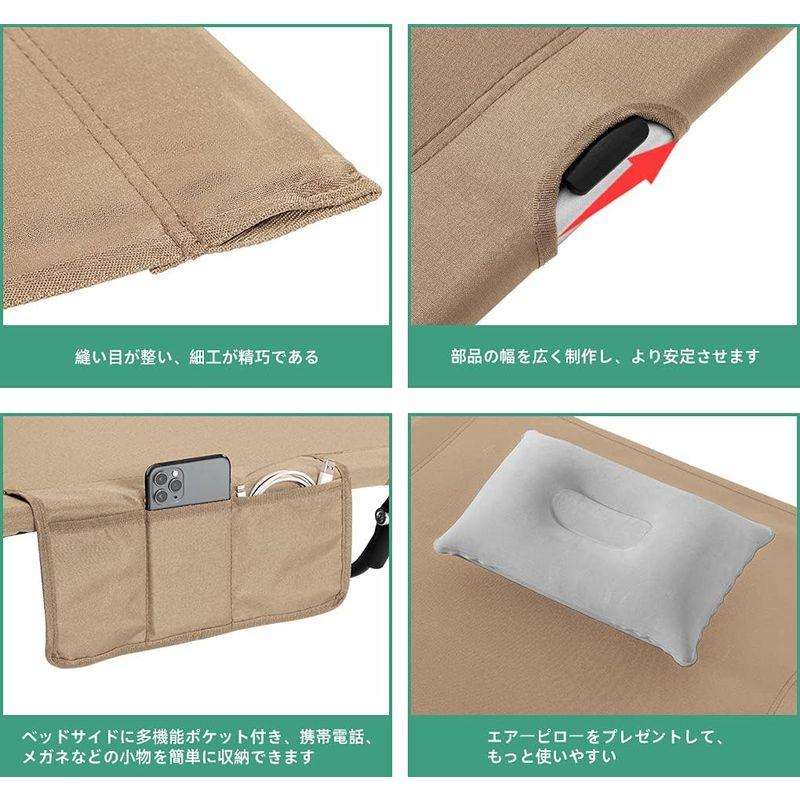 AGCAMP コット キャンプ 折りたたみベッド ワイド 70cm 耐荷重200kg 1200D 強化型 アウトドア ローコット コンパクト コット キャンプ 折りたたみベッド ワイド 70cm 耐荷重200kg 1200D 強化型 アウトドア ローコット コンパクト