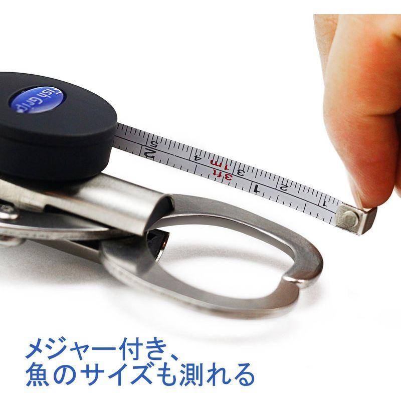 FuPany フィッシュグリップ フィッシュキャッチャー 計量器機能 メジャー 魚つかみ 防水ケース付き ブラック (FPFG-03)｜hiroes｜07