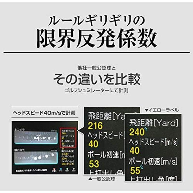 WORKS GOLF 飛ぶゴルフボール 飛匠(ひしょう) 飛距離 コンペ 景品 ゴルフ 好き (イエロー)｜hiroes｜03