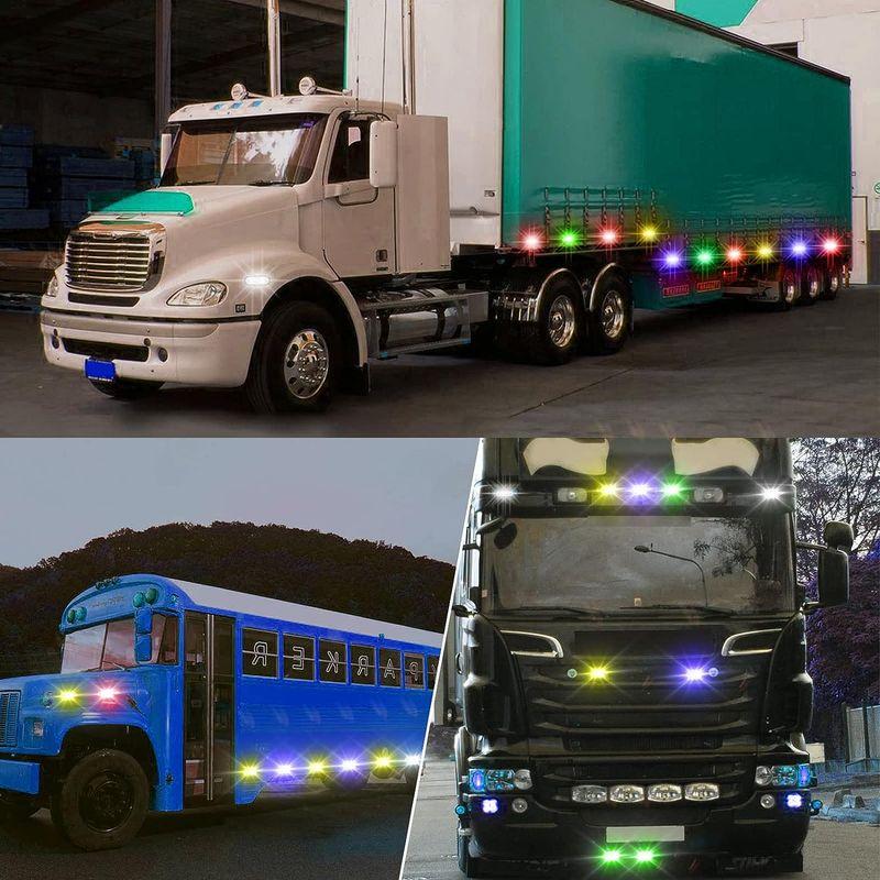 X-STYLE サイドマーカー LED 12V 24V 青 サイドマーカーランプ 8連 トラック トレーラー ローリー バス デコトラ 車用｜hiroes｜05