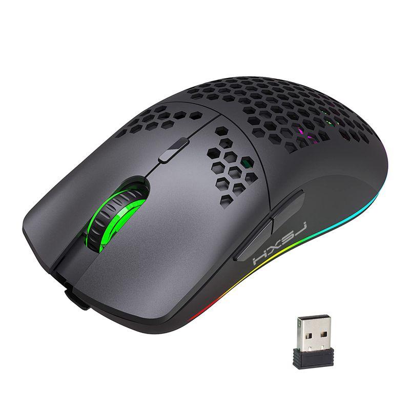 ゲーミングマウス 無線 軽量 ハニカムデザイン 光学式 RGB バック 