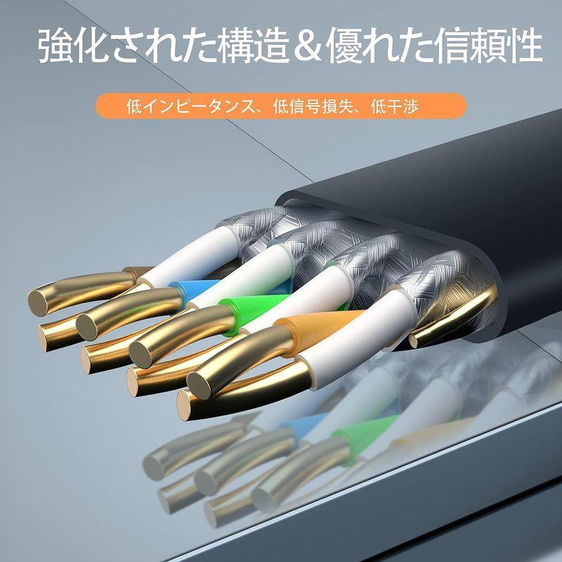 KAIYA (カイヤ) Cat7 LANケーブル フラット スリム 高速 10Gbps/600MHz ギガビット RJ45コネクタ やわらか｜hiroes｜06