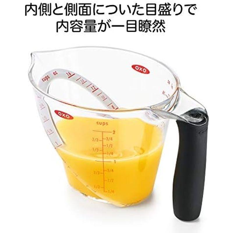 OXO 計量カップ 電子レンジ 食洗機 対応 耐熱 アングルドメジャーカップ 中 500ml クリア｜hiroes｜18