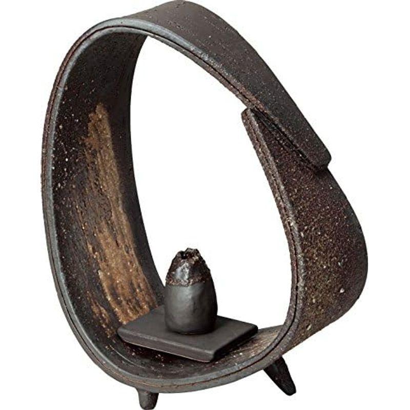 信楽焼 花器 輪型一輪花入(大) 幅29x奥13.5x高さ32cm 505-01 幅29x奥13 5x高さ32cm 花器 輪型一輪花入 大 サイズ