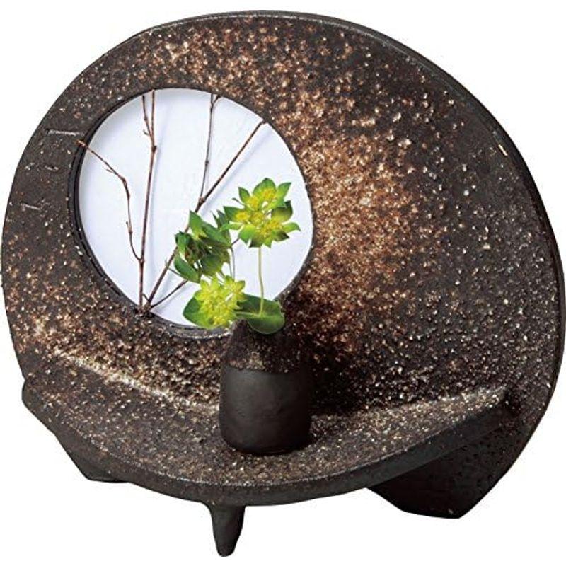 信楽焼 花器 輪型一輪花入(大) 幅29x奥13.5x高さ32cm 505-01 幅29x奥13 5x高さ32cm 花器 輪型一輪花入 大 サイズ