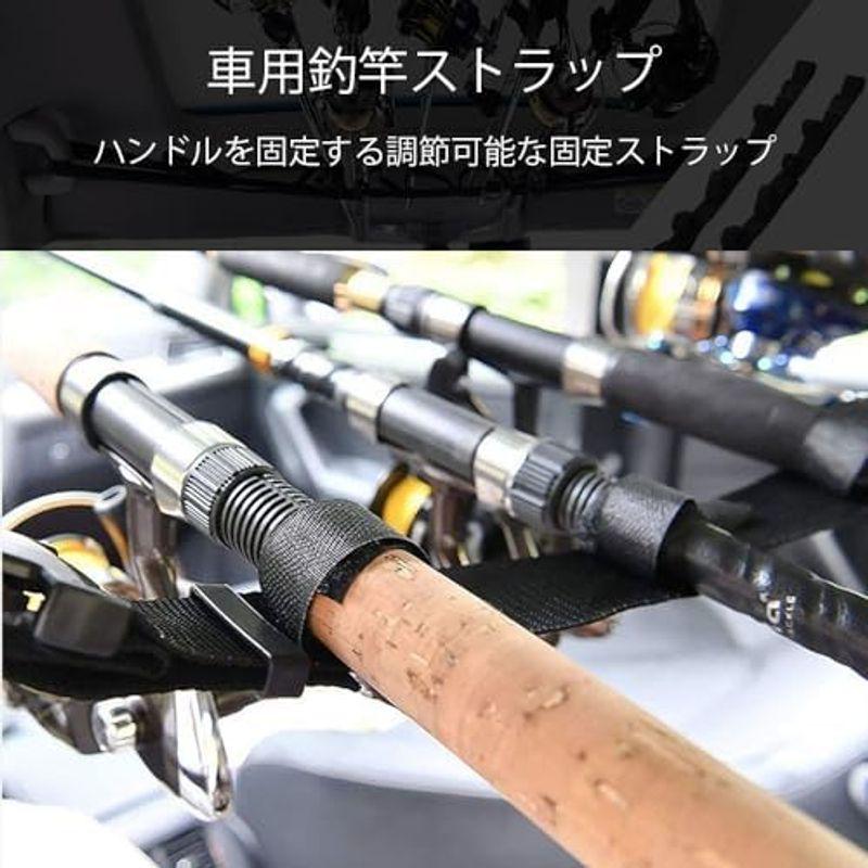 車用ロッドホルダー キャリー ロッドキーパーベルト ロッドホルダー 保護ベルト 用結びバンド 釣り竿収納 釣り道具 マジック式車内固定 吸盤｜hiroes｜04