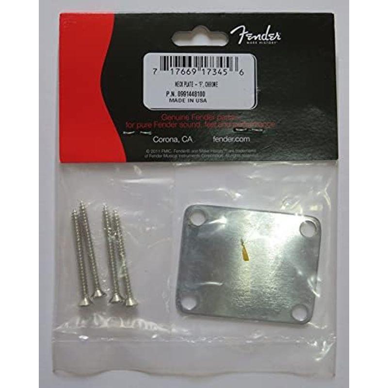 フェンダー USA 純正パーツ Fender NECK PLATE F Chrome AND BOLTS ネックプレート スクリュー付 91｜hiroes｜03