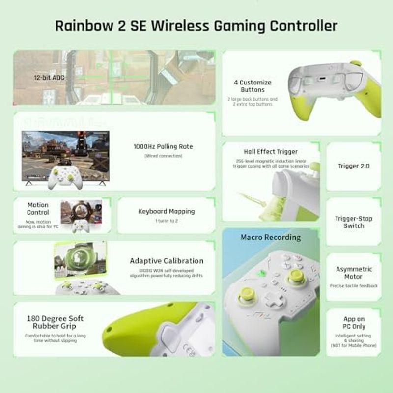 PC コントローラー、BIGBIG WON Rainbow 2 SE ワイヤレス コントローラー モーション コントロール、ホール効果トリガ｜hiroes｜19