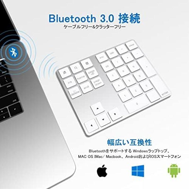 Cateck アルミニウム製 Bluetoothワイヤレス 34キーのスマート テンキー/数字キーッパッド、MacsとPCs向けのデザイン｜hiroes｜13