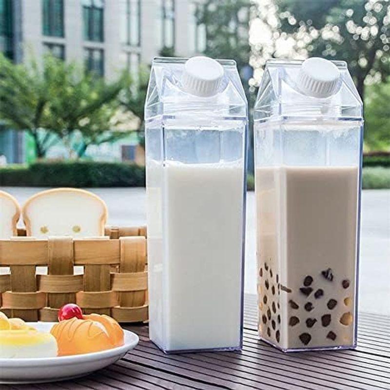 牛乳パック ミルクボックス 牛乳瓶 ミルクカップ ウォーターボトル プラスチック 水筒 スポーツウォーターボトル 直飲み 漏れ防 1000m｜hiroes｜02