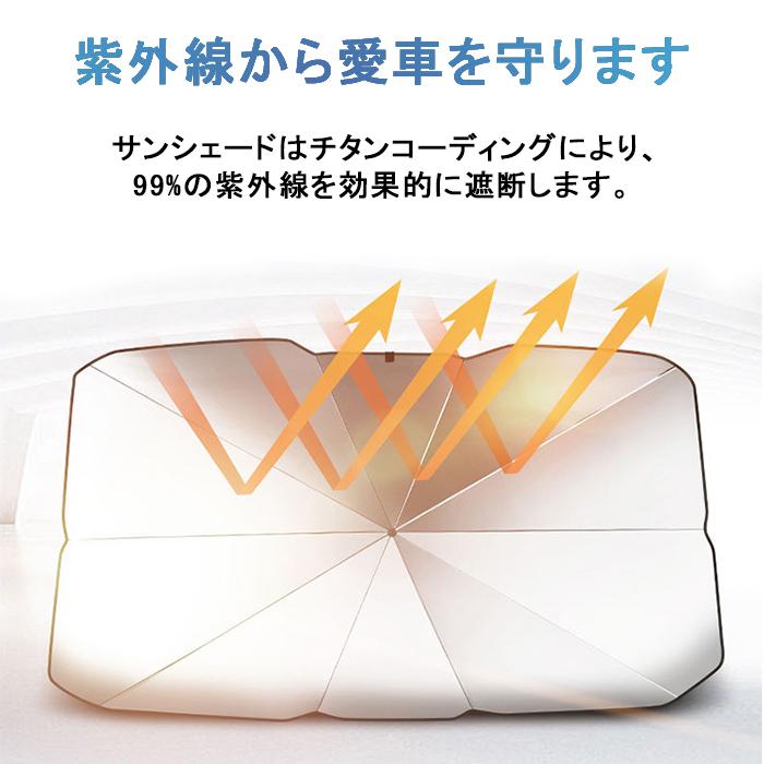信頼 サンシェイド 車 フロント 折りたたみ傘式 おしゃれ 簡単取り付け 汎用 普通車 軽自動車 遮光 Uvカット 日よけ シェード カーテン日除け 車用 傘式 通信販売