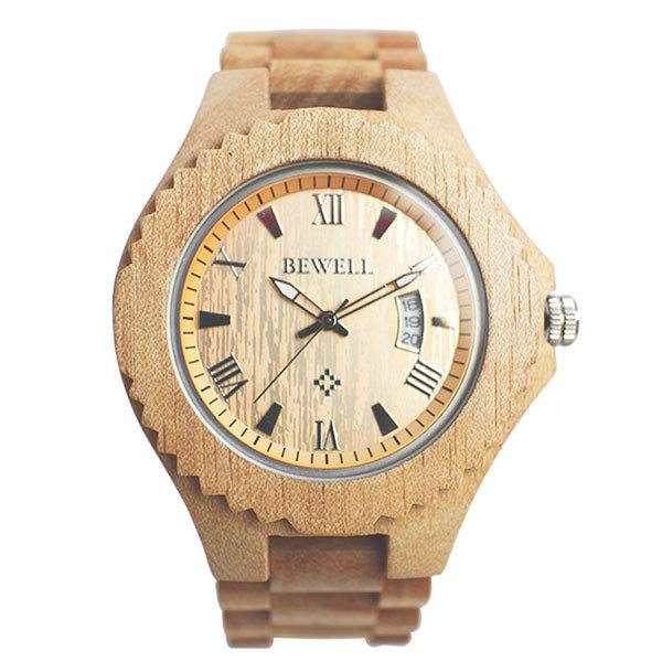 木製腕時計天然素材 木製腕時計 日付カレンダー 軽い 軽量 WDW026-01 メンズ腕時計｜hiroki-shop49｜03