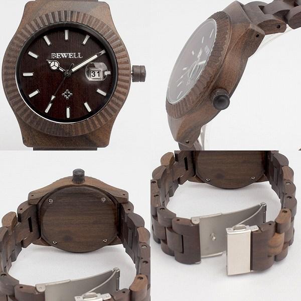 天然素材 木製腕時計 日付カレンダー 40mmケース WDW015-03 メンズ腕時計｜hiroki-shop49｜02