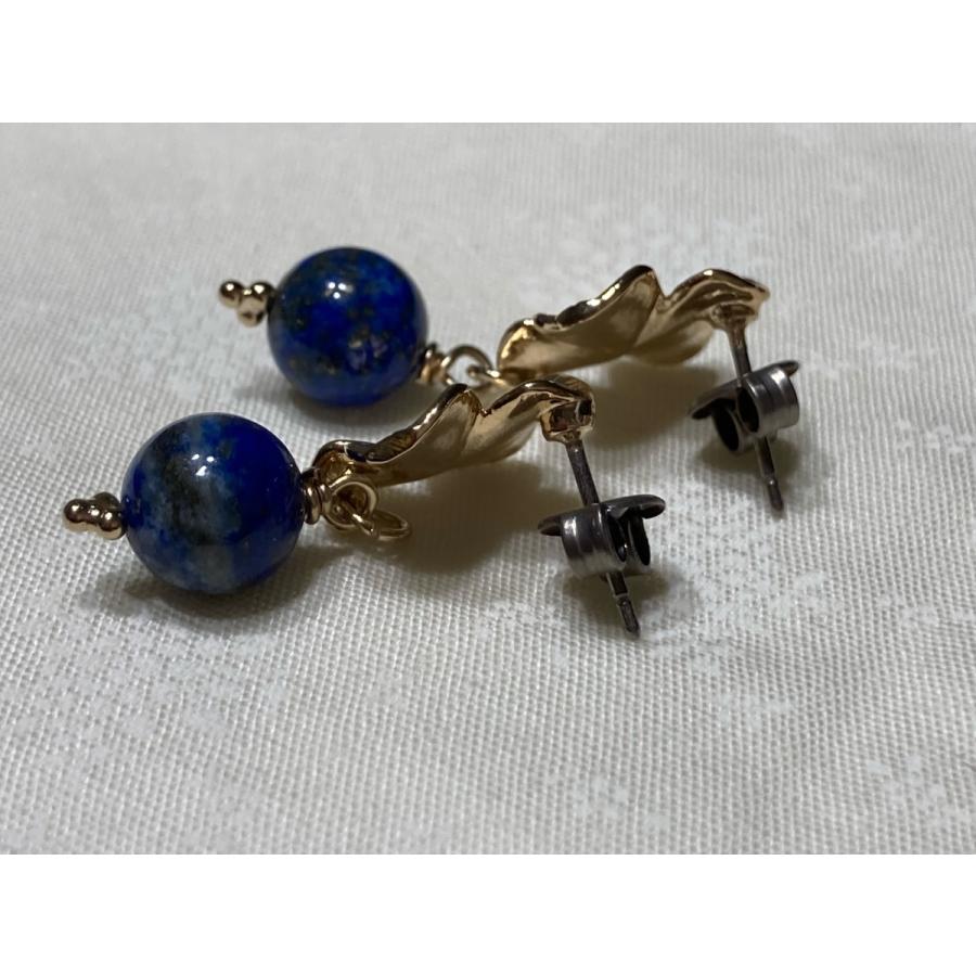 ピアス ハンドメイド 天然石 パワーストーン ラピスラズリ スピリチュアル Earth Flower 月からの届け物 Sa 1 Hiroki Shop ヤフー店 通販 Yahoo ショッピング