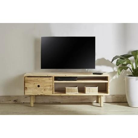 TVボード テレビ台 ローボード 幅114cm 天然木 木製 引き出し 収納