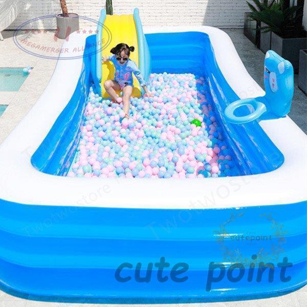 プール ビニールバス 乾湿両用 ボールプール 子供楽園 肉厚 大型プール シュート 滑り台 自宅 海洋楽園 大人でも入れる 水泳 水遊び 外寸 適用人数：1