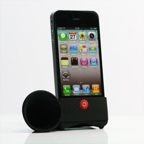 iphone4/4S用 スピーカー 拡声 ホルンスタンド YTO-SP001BK ブラック _ 