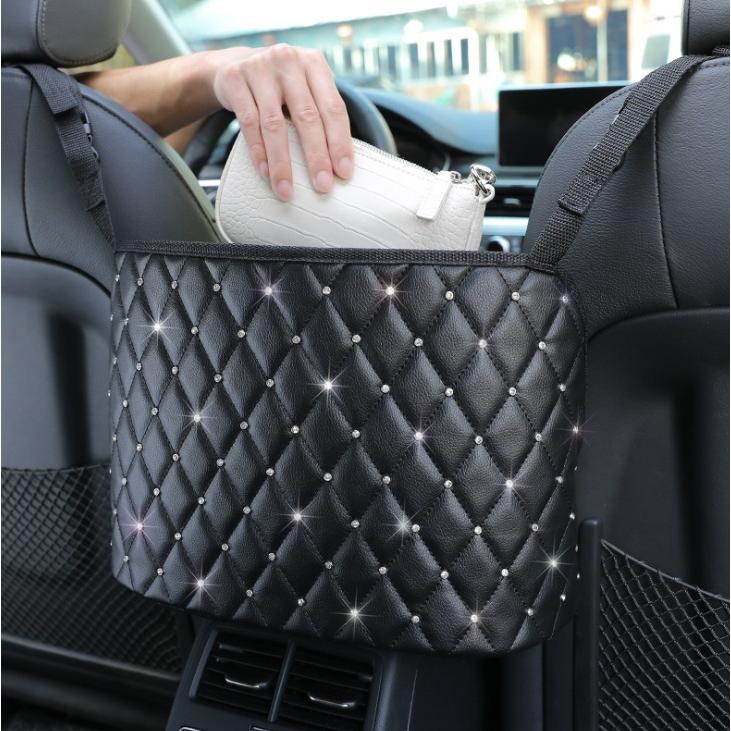 収納バッグ Puレザー ラインストーン 車用 収納ポケット 運転席 助手席 後部座席 間 ホルダー 省スペース 大容量 車載 収納袋 ポケット Hiro Land 通販 Yahoo ショッピング