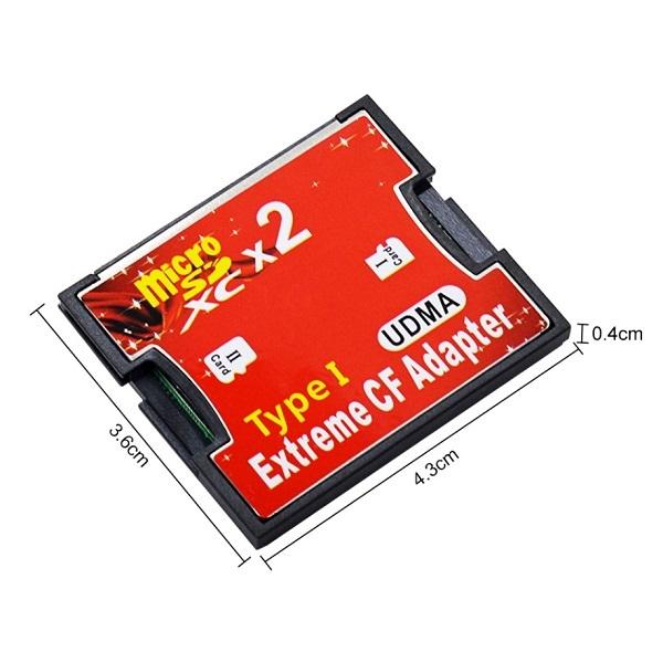 microSDカードをCFカードTypeIに変換 アダプター 《デュアルスロット》 UDMA対応 micro SDカード CFカード 変換