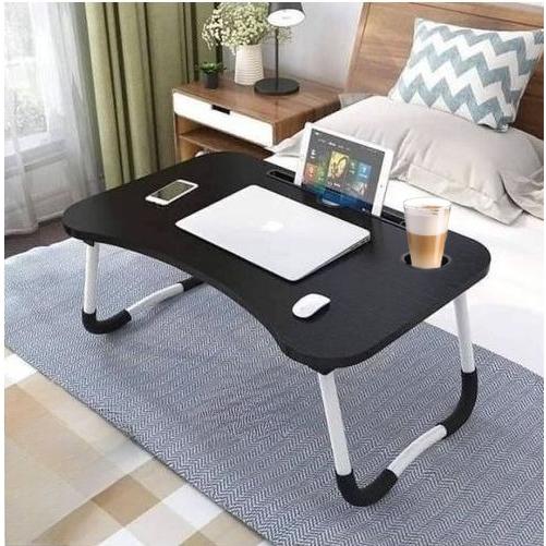 【並行輸入品】 ローテーブル 60×40×28cm ブラック 折りたたみテーブル パソコンデスク ミニテーブル ベッドテーブル __