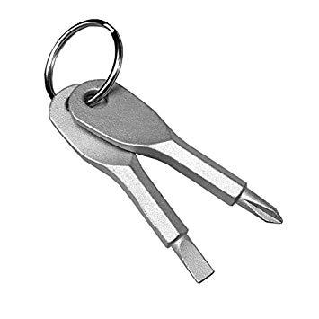 どこでもドライバー 2本セット シルバー キーホルダー型 ミニ ドライバー 工具 プラス マイナス _ :4589559083710:Hiro  land - 通販 - Yahoo!ショッピング