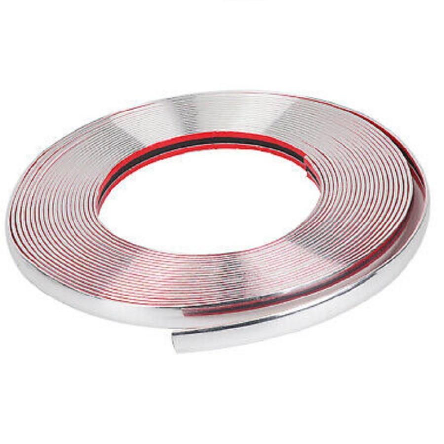 車用 シルバーメッキモール 幅mm 長さ15m シルバー ドレスアップ 傷防止 テープ 絶品