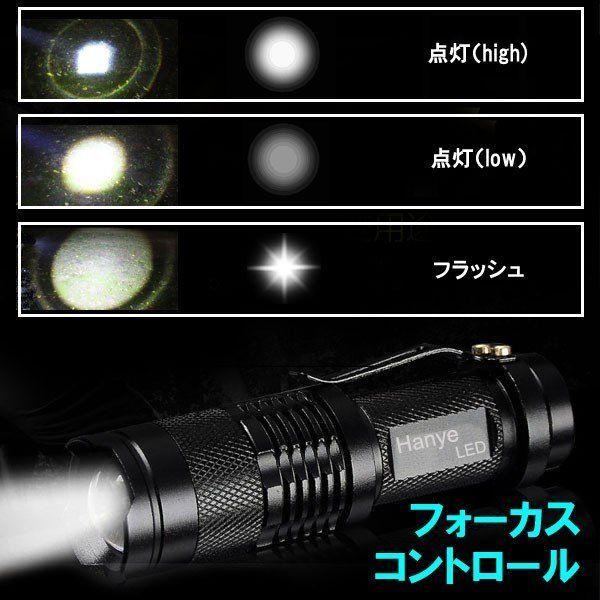 ハンディライト 防水 ズーム LEDライト 懐中電灯 防犯 電池式 ・ネコポス送料無料 冬セール|hiromaru-stre1|03