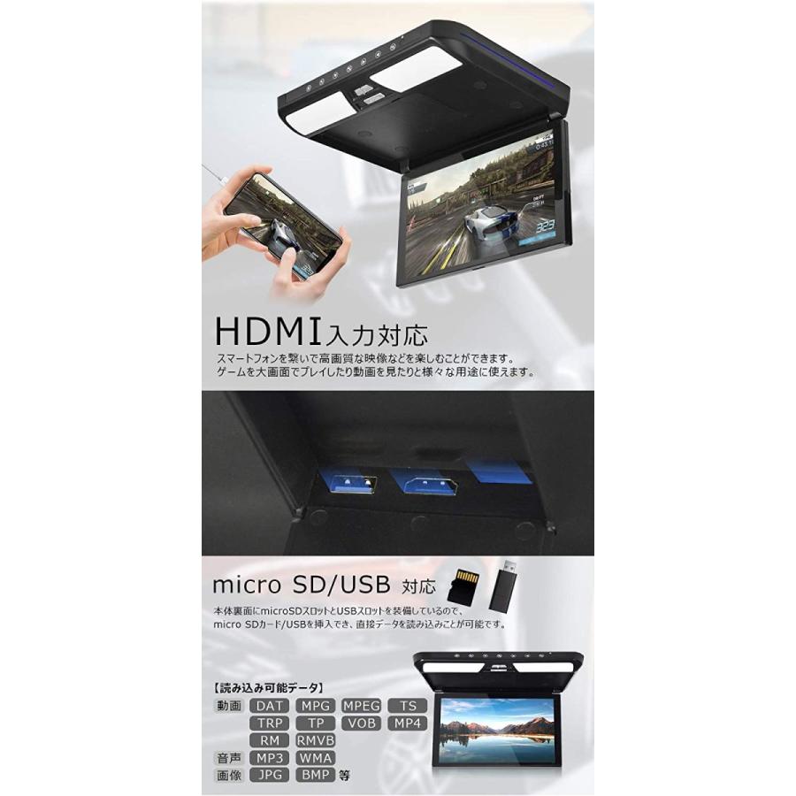 フリップダウンモニター 11.6インチ フルHD 1920*1080 高画質 HDMI入力