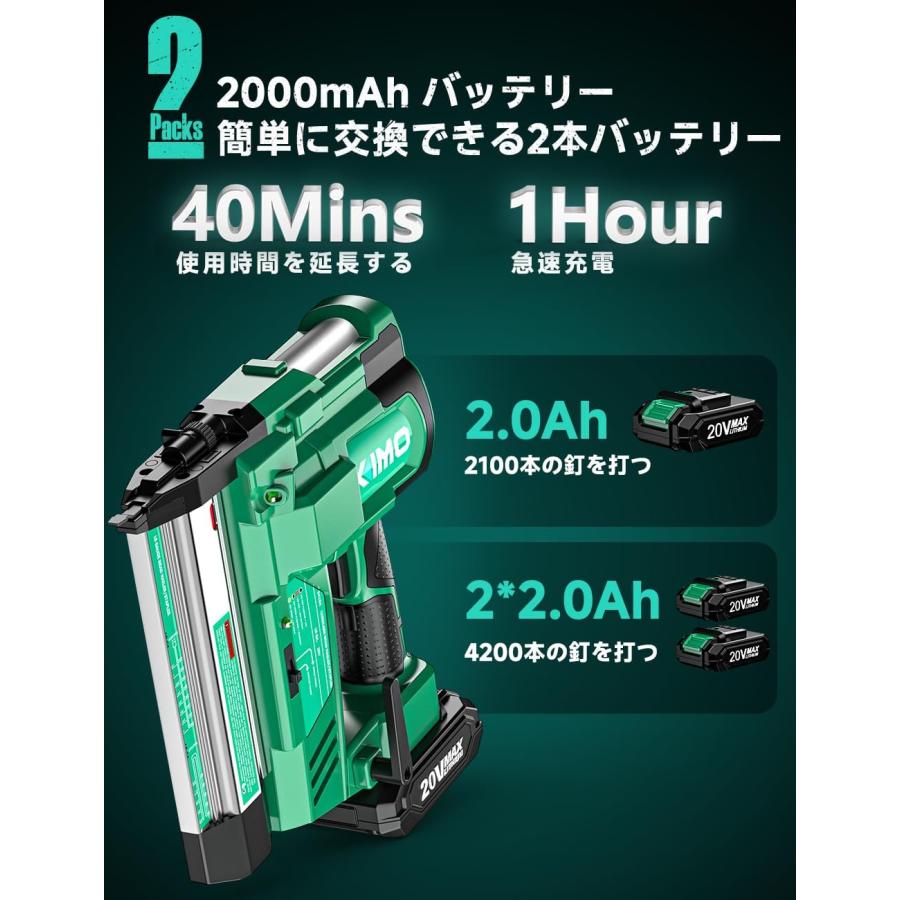 KIMO 電動タッカー 充電式タッカー 電動 強力 釘打ち機 ピンタッカー