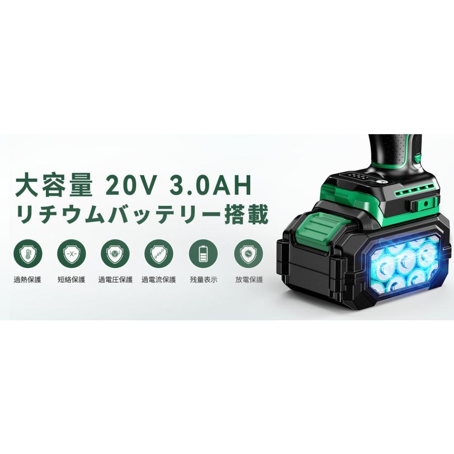 KIMO インパクトドライバー 最大トルク200N.m 高回転 充電式 ブラシレスモーター採用 LEDライト付き DIY 日曜大工 家具の組立て 日本語説明書付き 20V｜hiromi-shop｜11