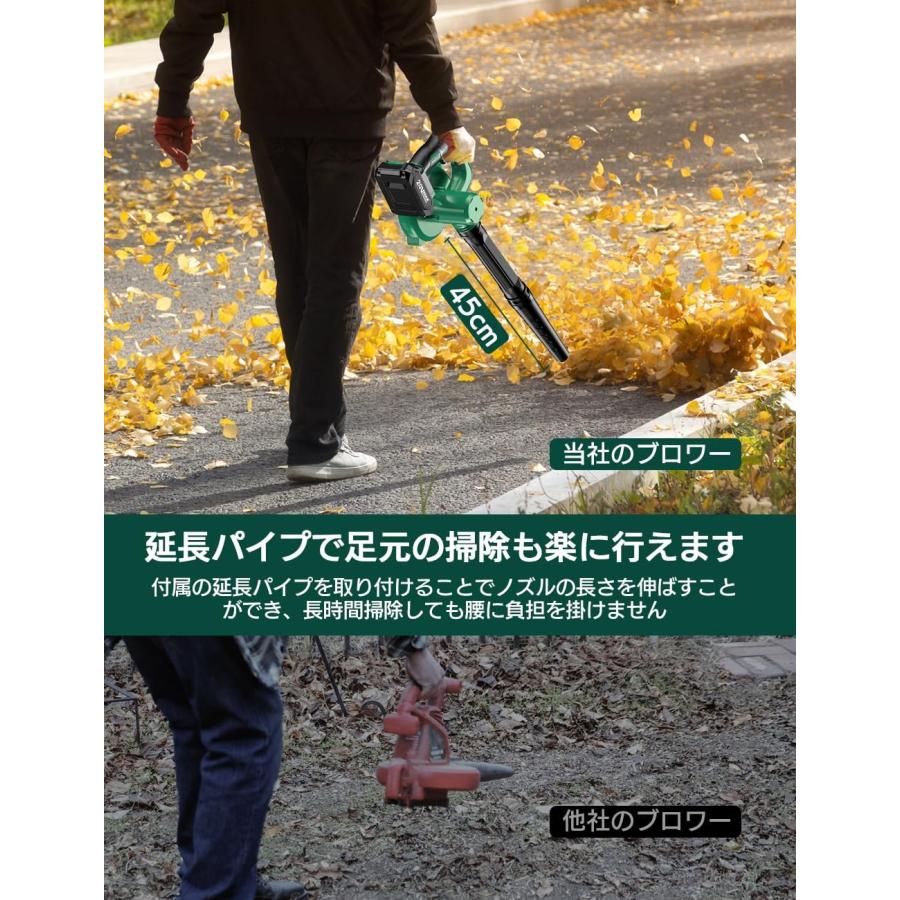 KIMO 充電式ブロワー 【延長チューブ付き】 2.0Ahバッテリ一2個 KIMO 充電式ブロワー 【延長チューブ付き】 2.0Ahバッテリ一2個