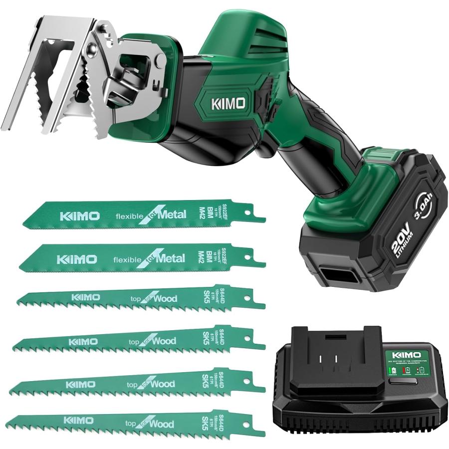 KIMO のこぎり レシプロソー 充電 電動ノコギリ 無段変速 20V 3Ah