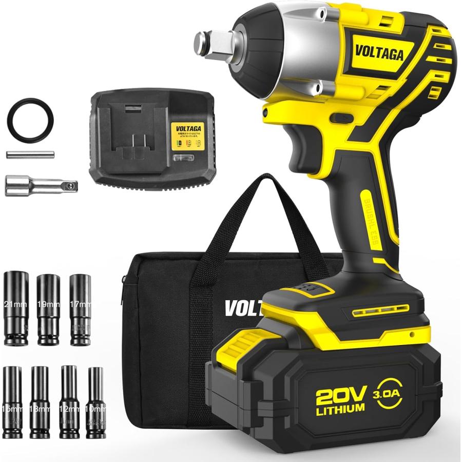 VOLTAGA 電動インパクトレンチ 電動レンチ 20V3000mAh コードレス  