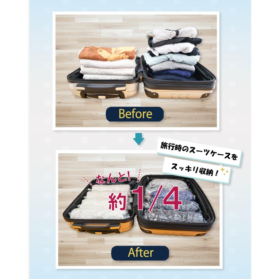 収納のプロが監修】巻くだけらくらく 衣類圧縮袋 【自宅収納にも旅行に